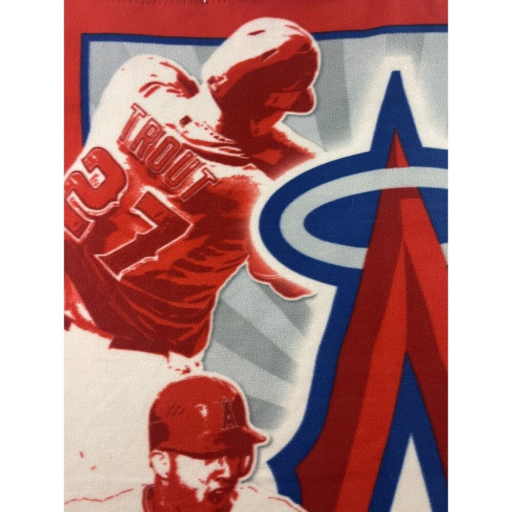 Mike Trout Angels Fleece Throw Blanket 56x46 Red MLB Stadium Giveaway - Picture 7 of 15